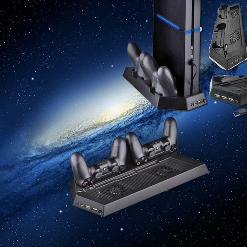 PS4 Cooling Stand,Vertical Stand Cooling Fan,Dual Controllers Charging Station