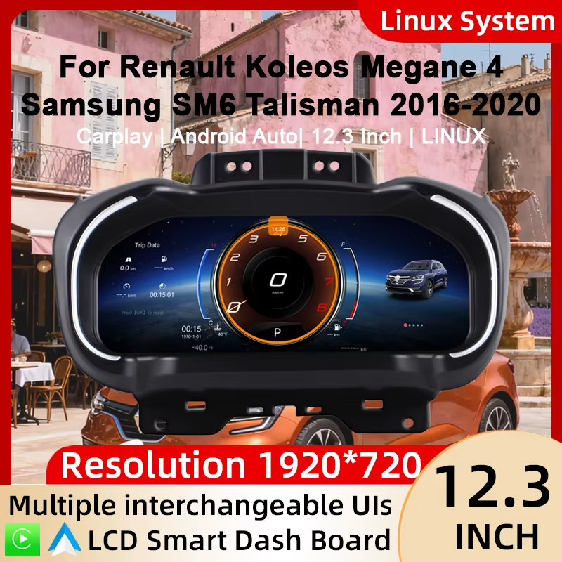 Digital Instrument Cluster For Renault Koleos Megane 4 Samsung SM6 Talisman 2016