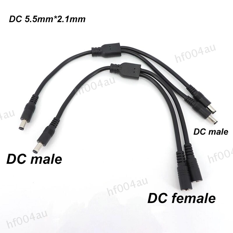 Cavo Splitter Alimentazione DC 1 Maschio A 2 Femmine – 12V 19V 24V 10A – 2 Vie