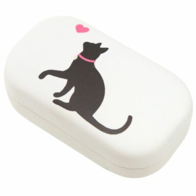 Kontaktlinsen Behälter - I love my Cat - Hartschale mit Spiegel - sortiert - NEU