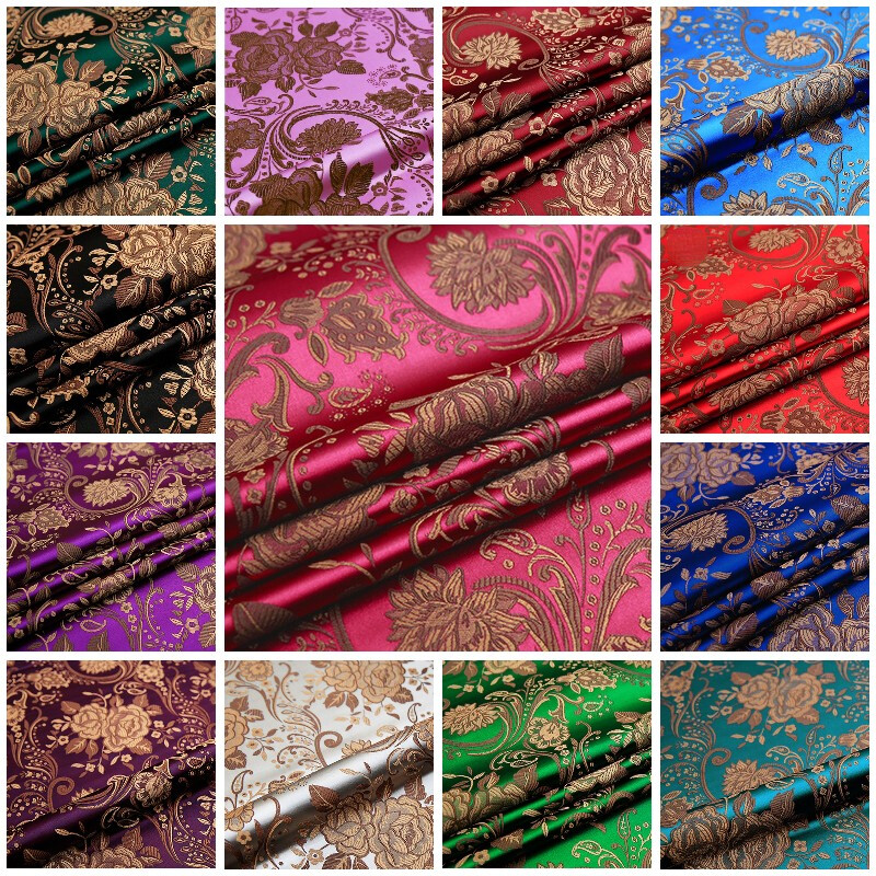 Pivoine Jacquard Brocart Tissu Damas Soie Tapisserie Ameublement DIY Qipao