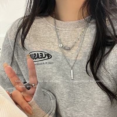 Dual Layer Thorn Necklace, Women's Hip Hop Sweater Chain Accessory