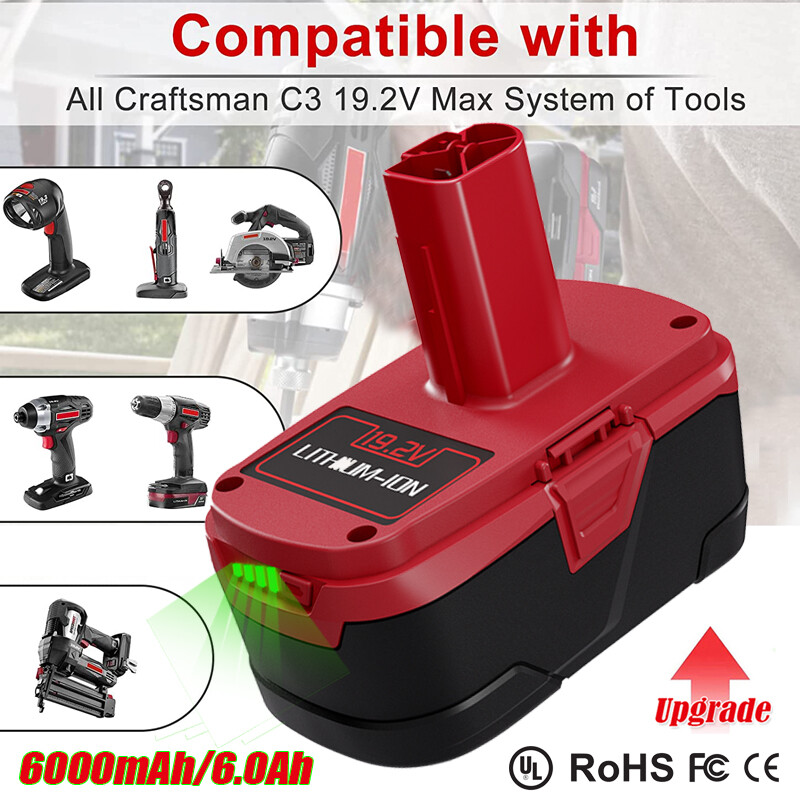 1-2 Pack 8.0Ah for Craftsman 19.2V 11375 Battery C3 DieHard 130279005 130279003