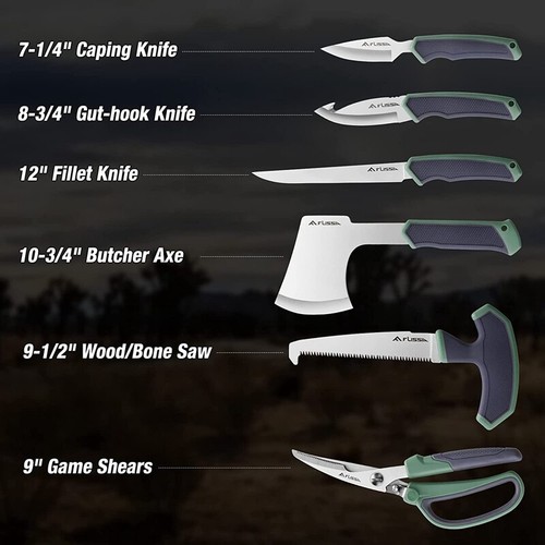 10PCS Hunting Field Dressing Kit Hunting Deer Knife Butcher Game Processing Kits