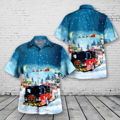 East Haven Connecticut East Haven Fire Department Christmas Hawaiian Shirt