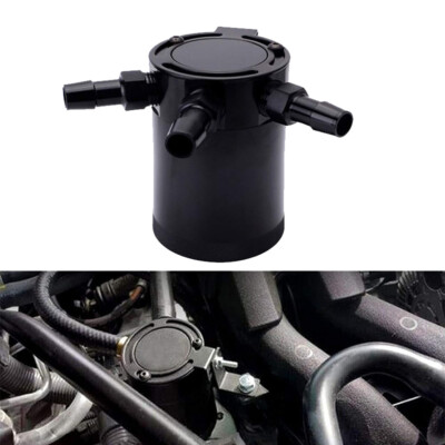 3-Port Oil Catch Can Tank Reservoir Air-Oil Separator Racing Baffled Aluminum US