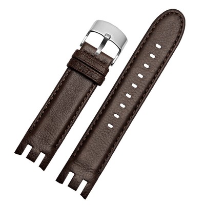 21 Mm Soft Leather Watch Band Strap Vintage Alligator Grain For Swatch Yrs403