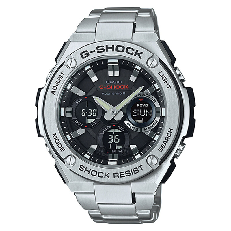 Pre-owned G-shock Casio  G-steel Gst-w110d-1ajf Solar Radio Atomic Analog Digital Men Watch