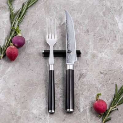Kai Shun Classic Table Knife Fork and Flatware Rest Set Damascus Made in Japan