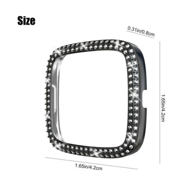 Crystal Full Screen Protector Frame Case Cover For Fitbit Versa 2 Smart Watch