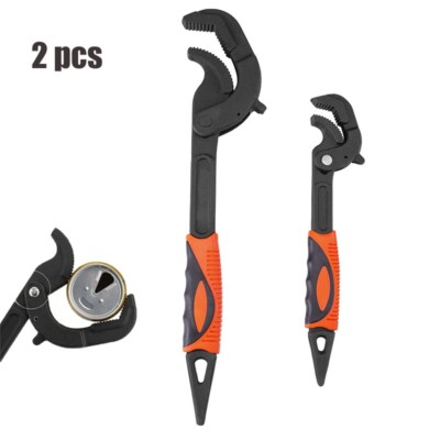2pcs Multi-function Magic Wrench Self-Adjusting Spanner Power Grip Pipe Wrench