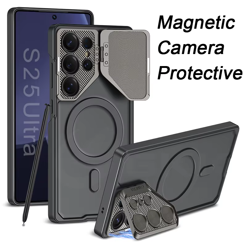 For Magsafe Wireless Charging Case For Samsung Galaxy S25 S24 Ultra Metals Lens