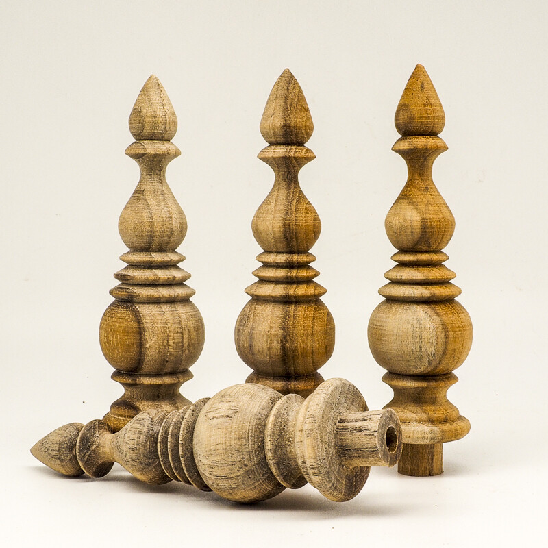 4x Wooden Teak finials Antique Clock Furniture home decor Vintage DIY 4