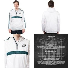 Ultra Game NFL Mens Quarter Zip Hoodie Windbreaker Jacket