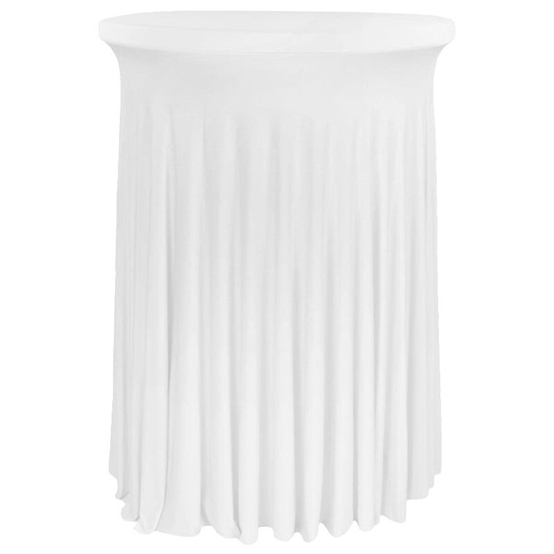 Cocktail Round Table Cover Skirt Stretch Wedding Banquet Party Tablecloth Decor