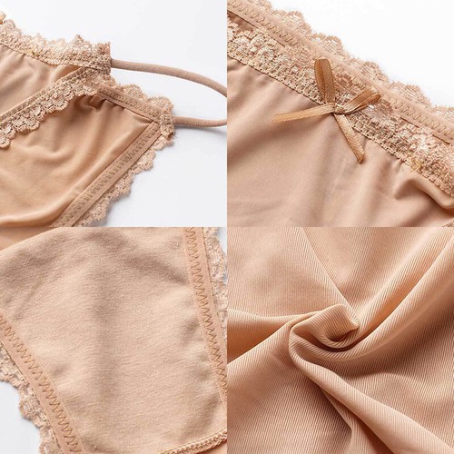 Women's Sexy Satin Lace Tanga Bikini Knickers Briefs Panties Lingerie Full Back