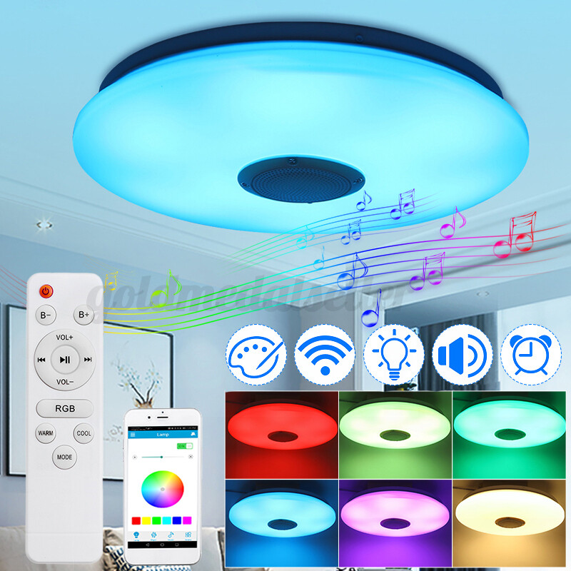 Dimmbar 70W 108LED Deckenlampe Sternen Deckenleuchte bluetooth Lautsprecher DE