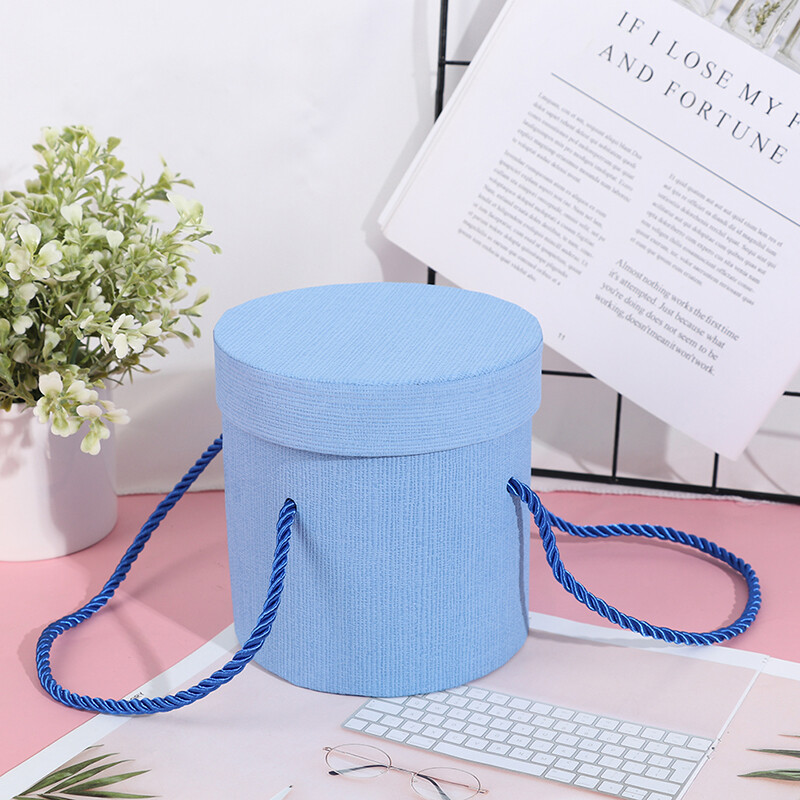 1Pc Round Flower Paper Boxes Hold The Bucket Gift Packaging Box Party Gift A^S*