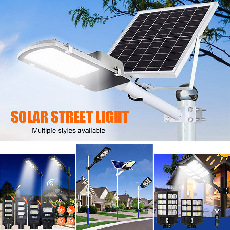Commercial 9900000000LM Solar Street Light Dusk to Dawn PIR Sensor+Pole+Remote