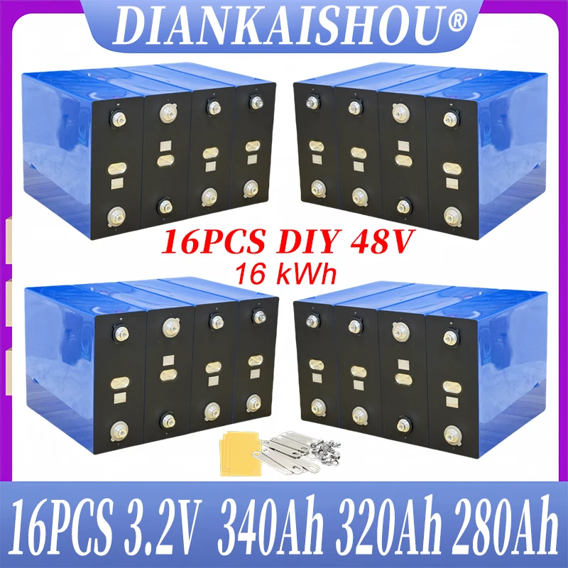 16PCS 3.2V 340Ah 320Ah 310Ah 304Ah 105Ah 280K 280Ah LiFePO4 Battery Brand new Gr