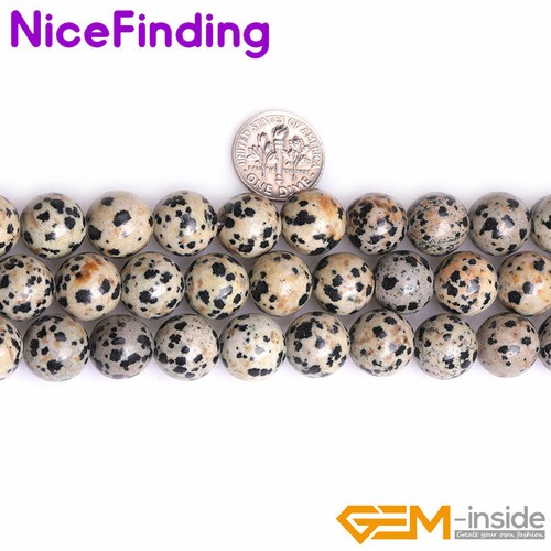 Dalmation Jasper Round Natural Beads For Jewelry Making Strand 15