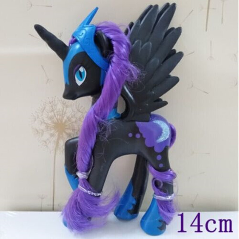 14cm My Little Pony Brushable NIGHTMARE MOON Princess PVC Model Toy Kids Gift US