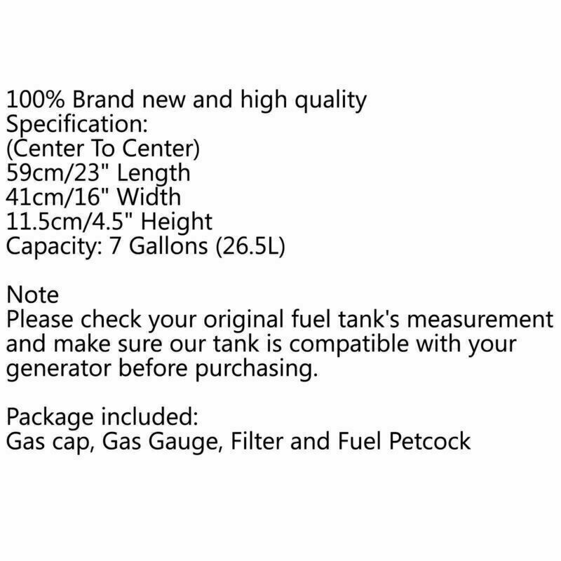 7 Gallon Universalecondary Gas Fuel Tank Generator Petcock Filter Gauge Cap US