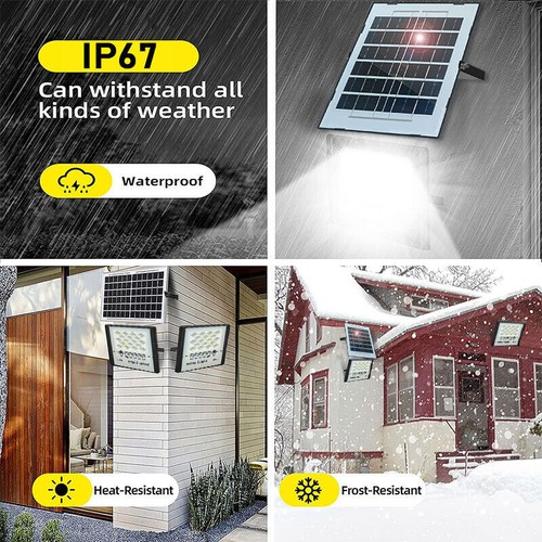 200W LED Solar Flood Lights Outdoor Street Light Dusk to Dawn Wall Lamp 1-4PCS