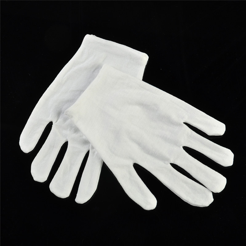5Pairs White Inspection Cotton Work High Stretch Gloves Coin Jewelry Lightweight eBay