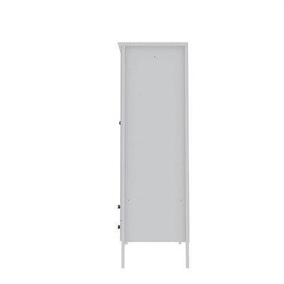 Pemberly Row Modern 2-Drawer Wood Full Wardrobe Armoire in White