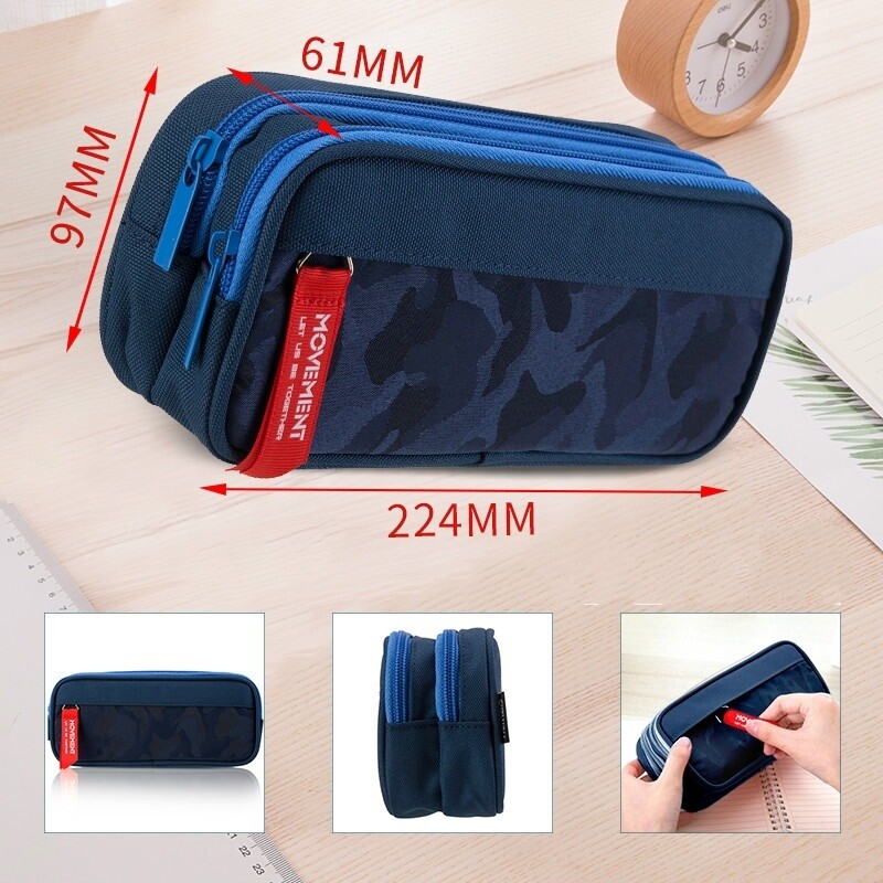 Camouflage Student Pencil Case Pen Bag Zip Large Capacity School Stationery