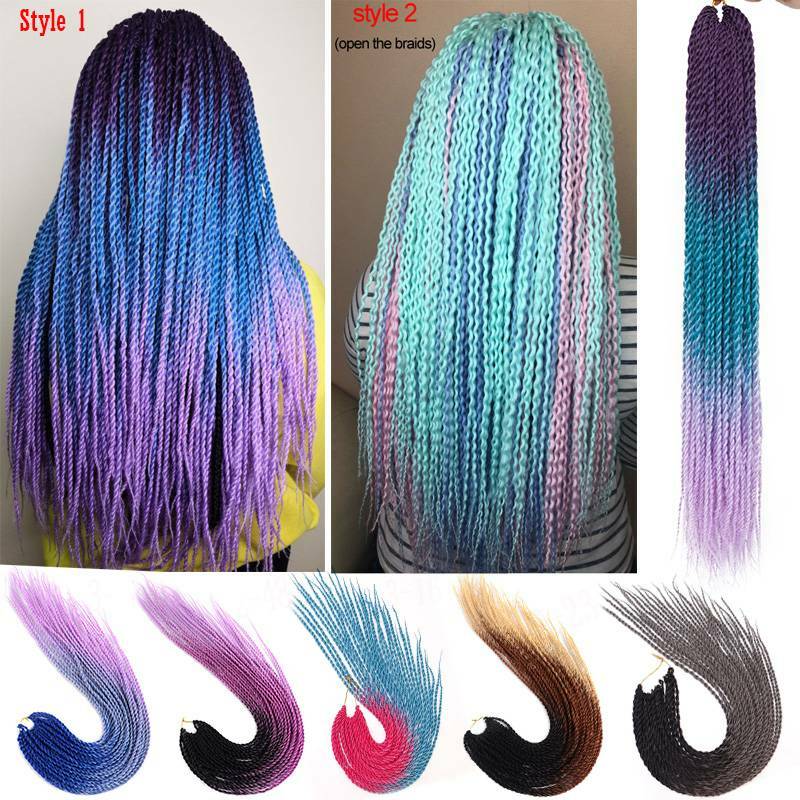 24 Inch Senegalese Twist Havana Braids Hair Extensions Afro Braiding Grey Ombre