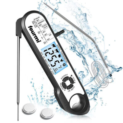 Instant Read Digital Meat Thermometer Waterproof Professional BBQ Grilling Food