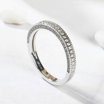 2 CT Round lab created Diamond Wedding Band Anniversary Ring White Finish
