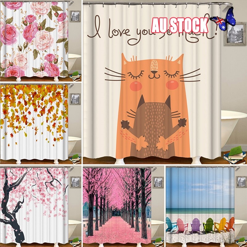 Shower Curtains Waterproof Shower Curtain Hooks Peva Polyester