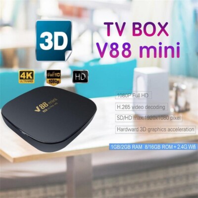 V88Smart TV Box Android H3 Quad Core 2.4G WIFI 4K H.265 Set Top Box 8GB+128GB