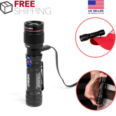 NEBO Redline Flex 450 Lumen Flashlight Pocket Light Rechargeable 6X Zoom w/ Clip