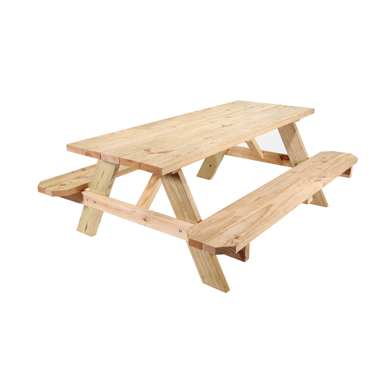 Outdoor Essentials Wood Brown 27.75 in. Picnic Table | eBay