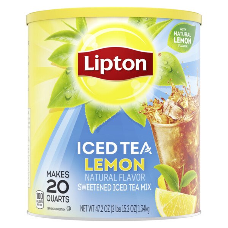 Lipton Iced Tea Mix Black Tea , Lemon, Caffeinated Sweetened with Real Cane Suga