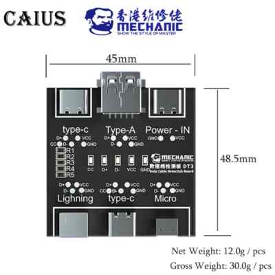 MECHANIC DT3 Data Cable Detection Board USB Cable Tester Short Circuit Test