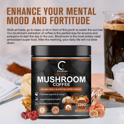 Organic Mushroom Coffee Powder Support Brain Health Promotes Cognitive & Energy