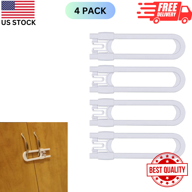 4 Pcs U Slide Door Locking for Wardrobe Kitchen Bathroom Dra