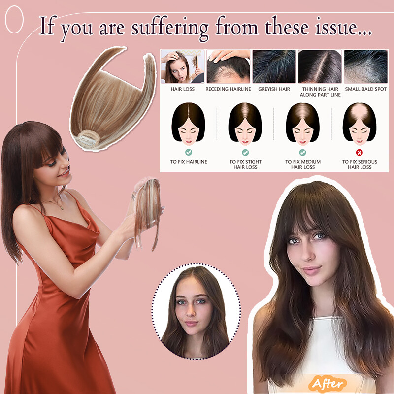 Neat Bangs Clip in on Fringe Hair Extensions Thick Thin As Human Front Hairpiece