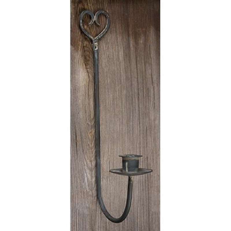 Heart Aged Wall Sconce Rustic 12"lx2"w Hanger