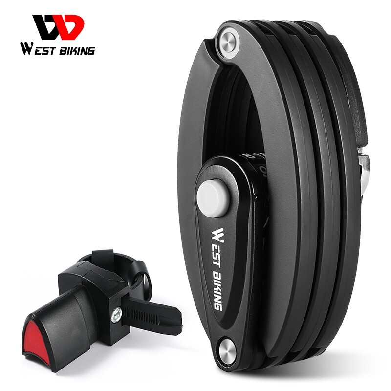 WEST BIKING Foldable Bike Lock 4 Digit Password Security Ant