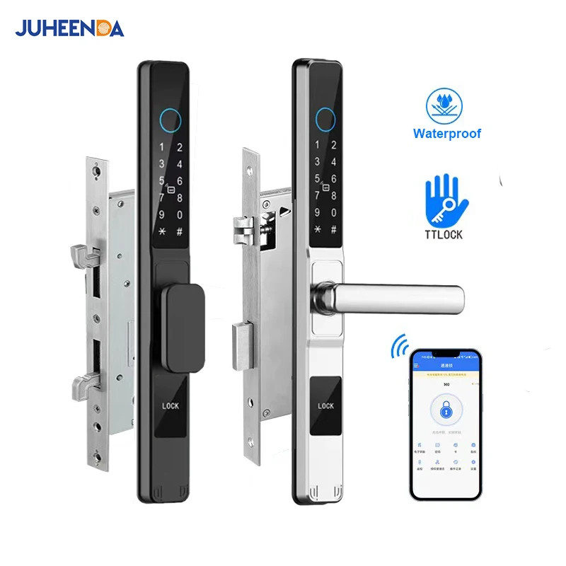 Waterproof Sliding Door Smart Lock TTLock App Alexa Fingerprint Digital Code RFI