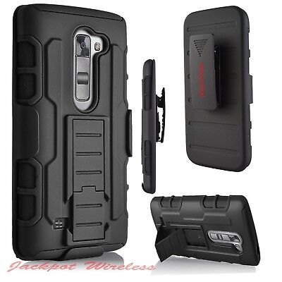 For LG Stylus 2/G Stylo 2 Hybrid Armor Belt Clip Holster Kickstand Case Cover