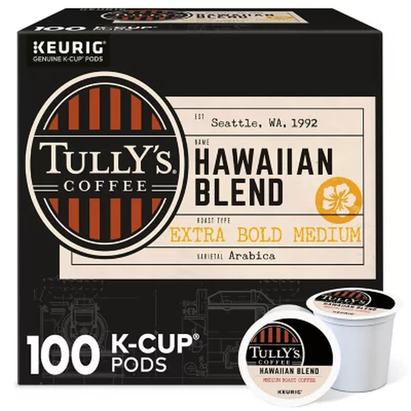 Tully'S Coffee Hawaiian Blend K-Cup Pods (100 Ct.) EXP JAN 2