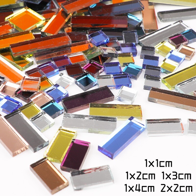 100g Mosaic Tiles Bulk Glass Mixed Shapes DIY Crafts for Picture Flowerpots