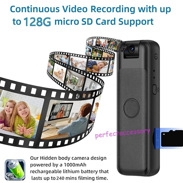 Mini Body Camera 1080P HD Night Vision Hidden Spy Camera Video Audio Recorder - Image 7